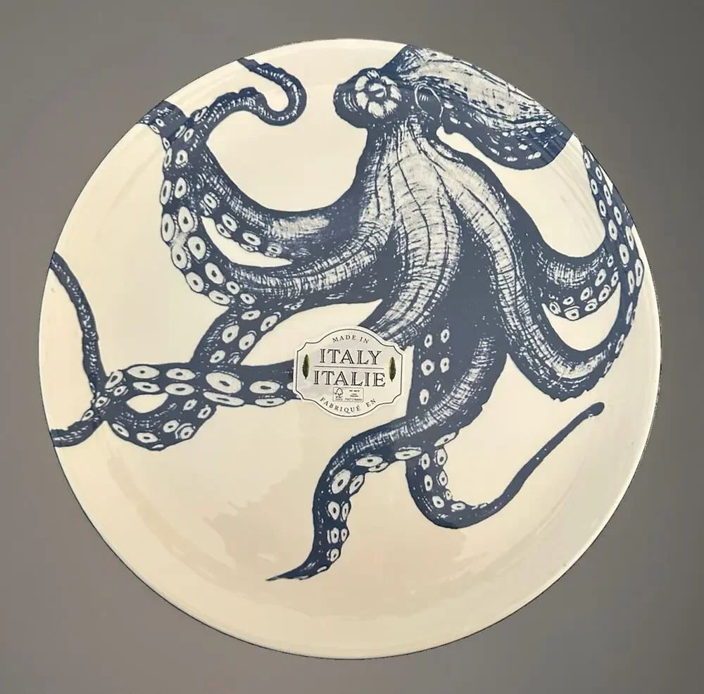 Ceramiche Octopus Chop Serve Plate Platter 12